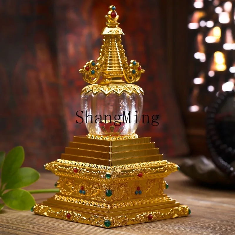 

CL Bodhi Pagoda Buddha Supplies Bodhi Pagoda Full Alloy Crystal Stupa