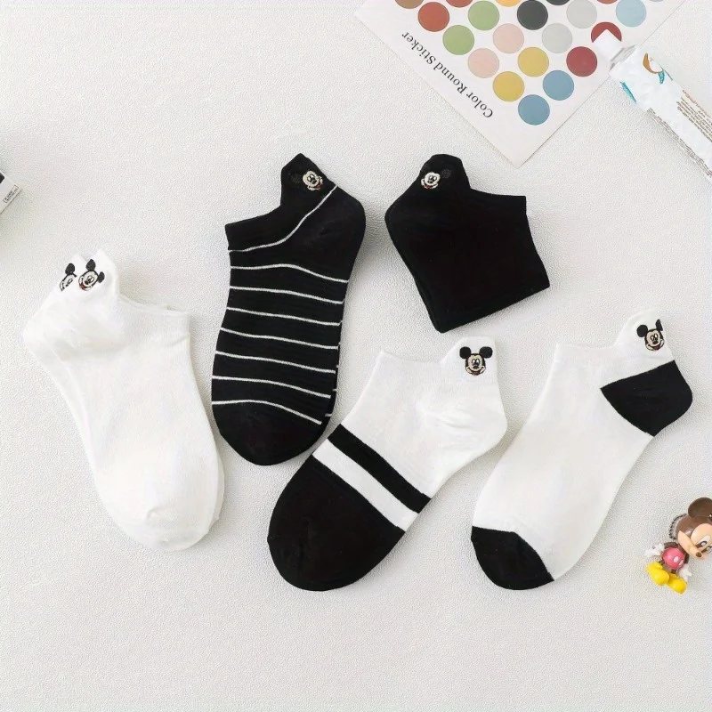 

5 Pairs Disney mickey Cartoon Boy's Socks Cartoon Children's Cotton Socks Spring and Autumn Baby Boys Sports Short Tube socks