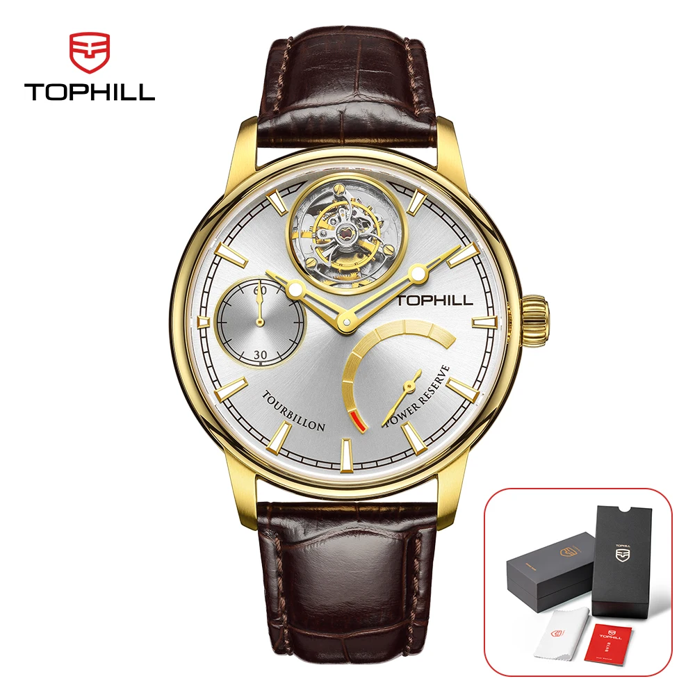 

TOPHILL элитные подарочные наручные часы с турбийоном, сапфировые светящиеся мужские автоматические механические часы с дисплеем энергии, роскошный бизнес