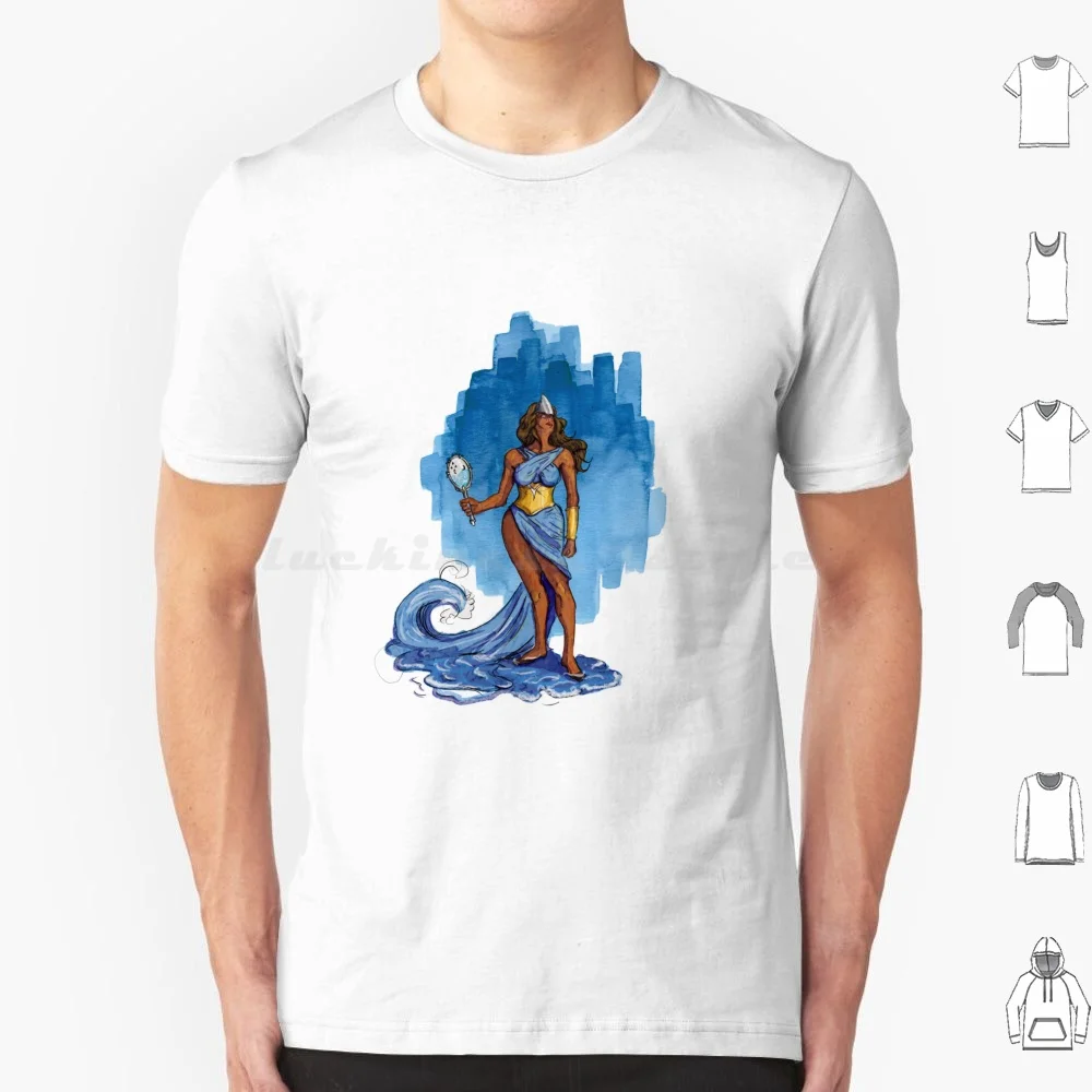 Yemanja rainha das águas t camisa 6xl algodão legal t yemanja ememanjá mar água rio oceano azul ioruba candomble orixa