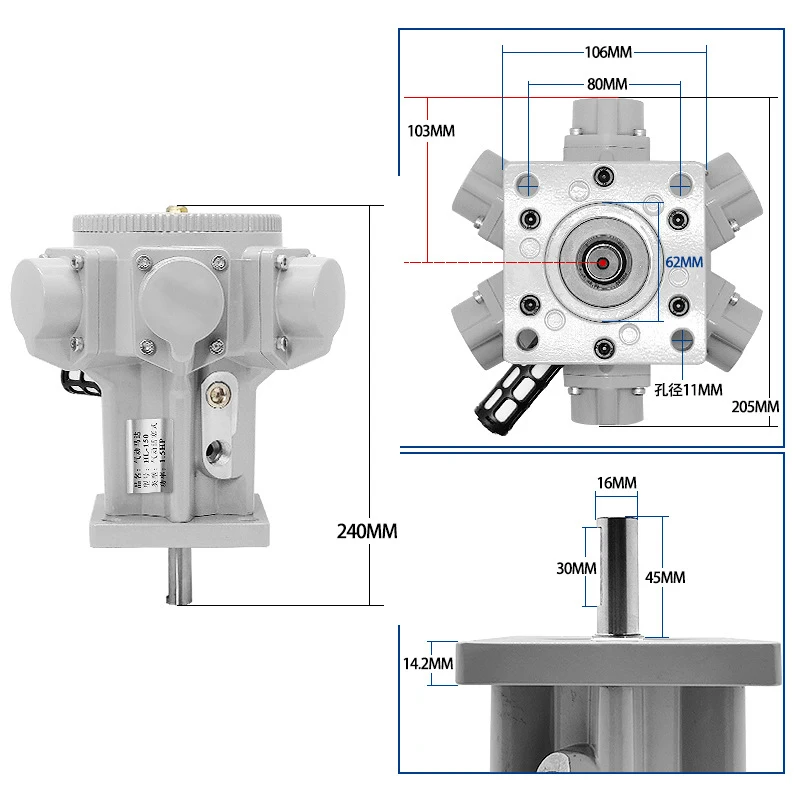 Kepala Motor Pneumatik Piston Lima Silinder Torsi Daya Tinggi Dapat Menjadi Peredam Kecepatan Maju dan Mundur
