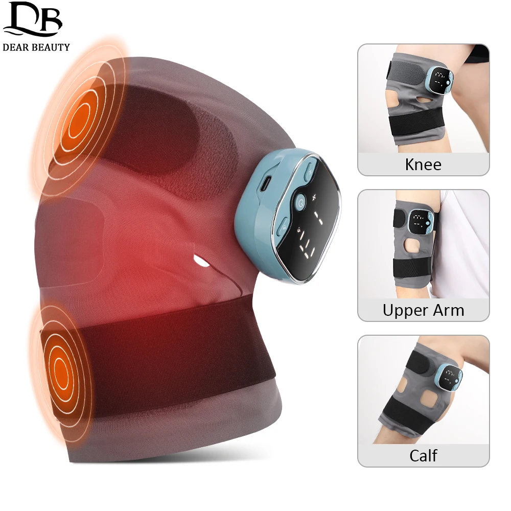 

EMS микротоковый электрический массажер для колена, беспроводной нагревательный наколенник для облегчения артрита, расслабления мышц, массажер для икр, ног, наколенник
