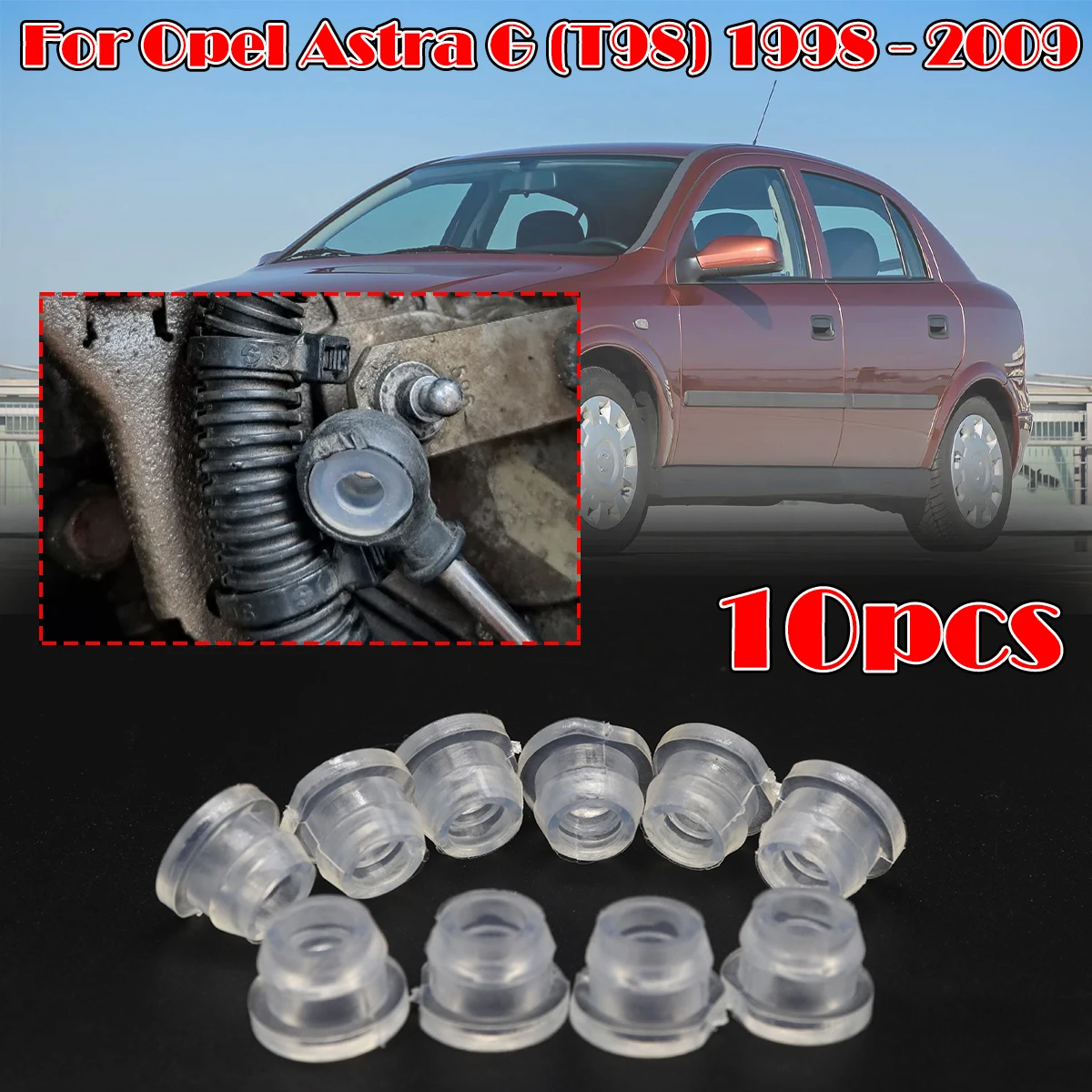 オペル アストラ G T98 1998-2009 ギアシフトケーブルブッシング ギアボックスプルヘッドレバーライン ラバースリーブ トランスファーケースリテーナー 10個
