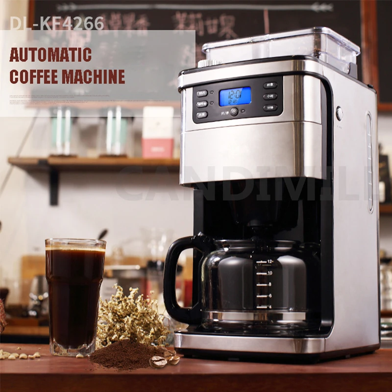 Drip Coffee Maker with Coffee Grinder Automatic Coffee Machine Freshly Ground Coffee Beans/Powder Coffee Machine