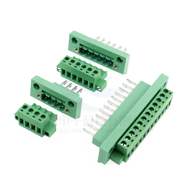 2P3P4P-12P Plug and pull through wall green terminal 2EDGWB-5.08MM Secure panel with screws