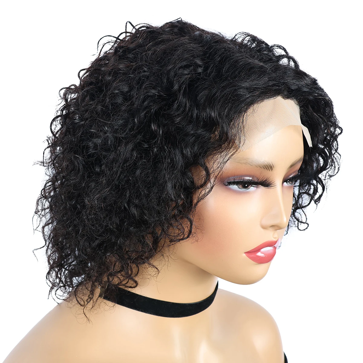 

Короткие парики с кружевной застежкой 4x1, парики с кружевной застежкой в стиле пикси, натуральный цвет, кудрявые парики пикси из человеческих волос для женщин