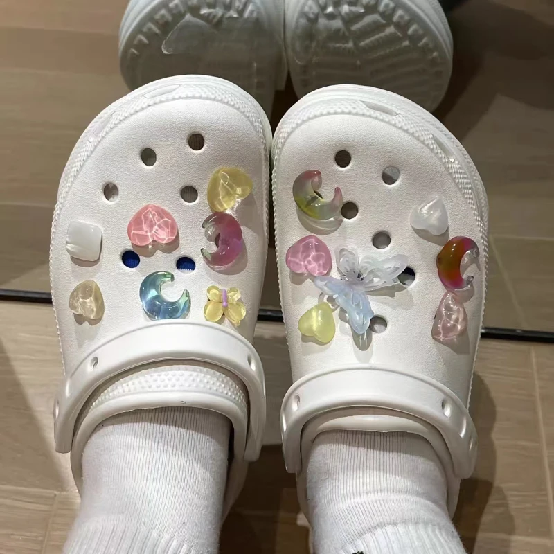 1 Set Summer Fashion Shoe Charms Set Accessories for Clogs Shoe Buckle ABS Cute Ocean Series DIY Shoes Decorations