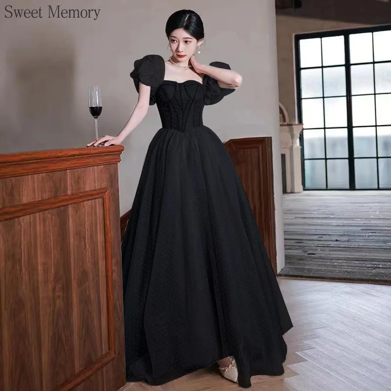 A169 Sweet Memory Grey Blue Black Evening Dresses Lady Girl Women Princess Bridesmaid Banquet Party Ball Prom Dress