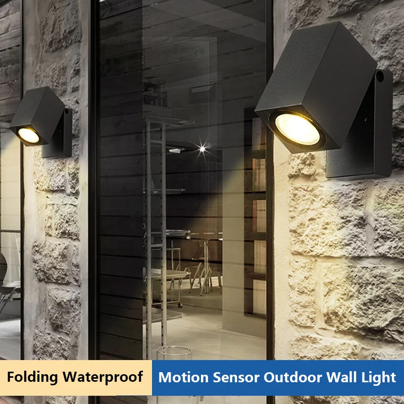 

Motion Sensor Outdoor Wall Light Folding 5W Waterproof Ip65 LED for Courtyard Garden Balcony Terrace Luminaire Home Porch Lights