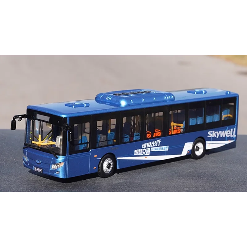 Diecast 1:42 Scale Nanjing Jinlong Kaiwo New Energy Bus Model H12 Pure Electric Bus Alloy Model Vehicle Model Gift Toys Display