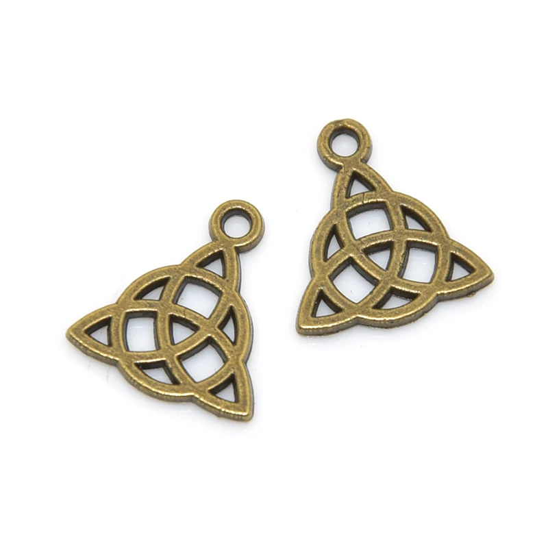 Wholesale 20pcs Two Color Celtic Knot Charms Alloy Metal Vintage Pendants For DIY Jewelry Necklace Bracelet Making Supplies