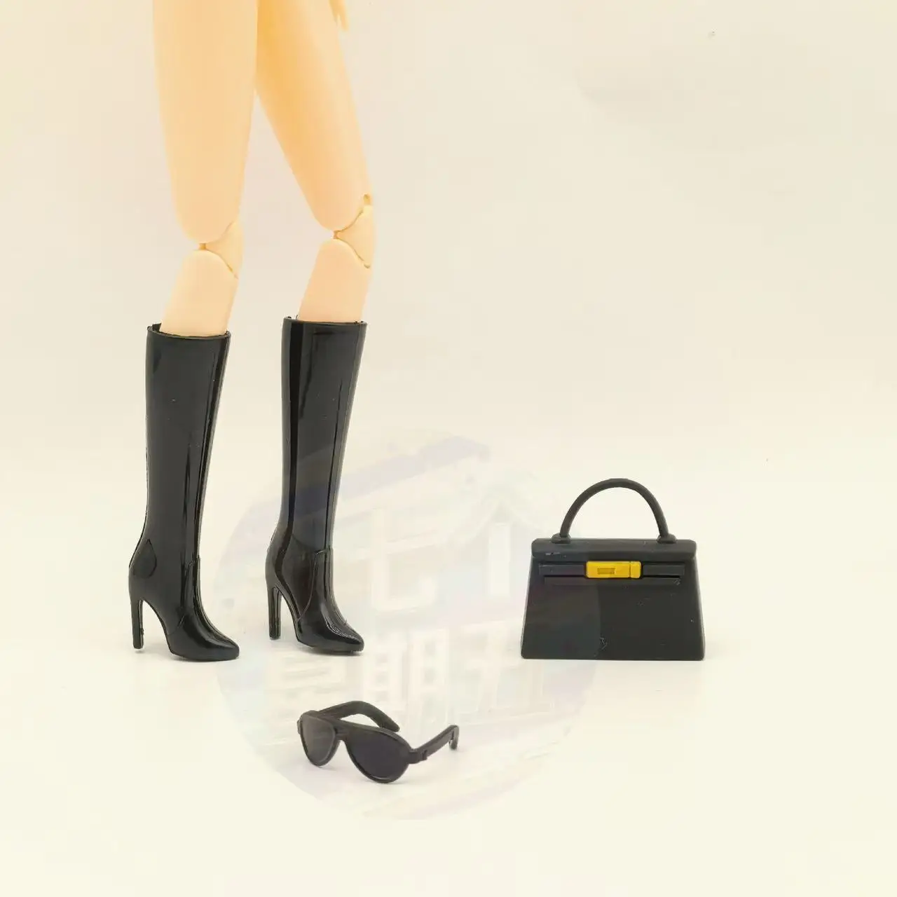 5 pcs Miniature Doll Accessories Set - High Heel Long Boots, Sunglasses, Glasses, Chain Handbag for 11.5inch Doll, Pretend Play