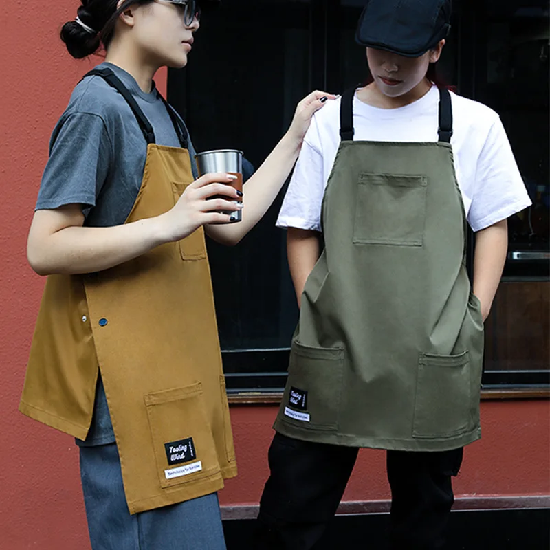 Men Women Cross Back Pinafore Stain-resistant Durable Dress Apron for Restaurants Barbershop Pet Shop Anti-static Workwear