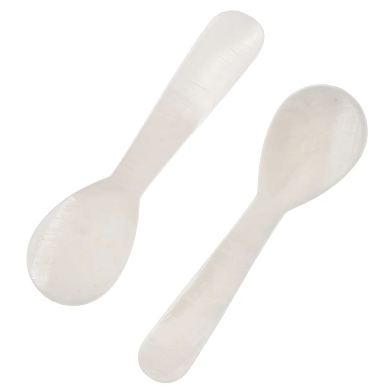 2Pcs/set Caviar spoon Pearl Sea Shell Hand craft Mother of pearl caviar spoon tiny tea coffee spoon