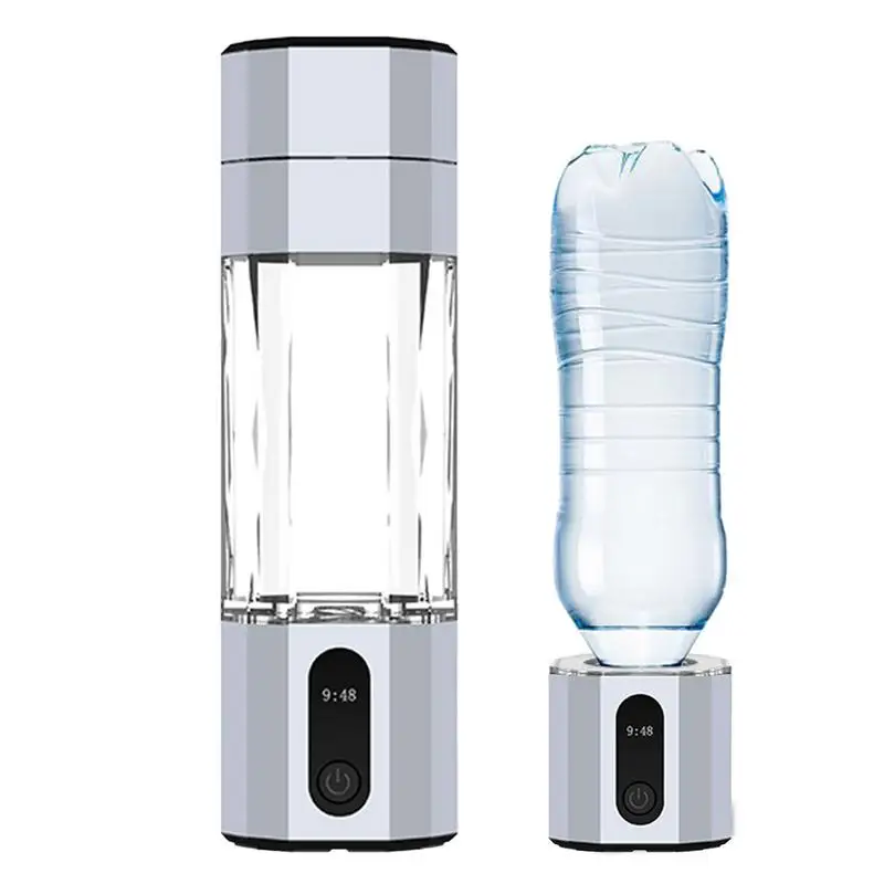 Hydrogen Water Bottle Rechargeable 208ml Hydrogen Generator Water Bottle Water Ionizer Touch Control LED Display Digital