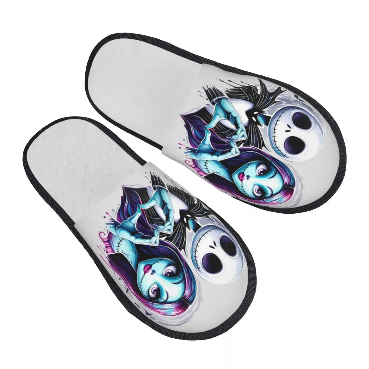 

Женские домашние тапочки из пены с эффектом памяти Custom Jack Skellington Together Forever, мягкие и теплые