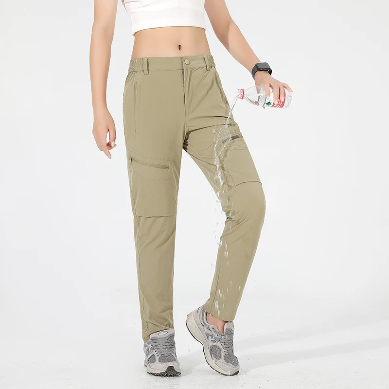 LNGXO-pantalones de senderismo elásticos para mujer, pantalones Cargo impermeables de 4 vías, Trekking, escalada, Camping, deportes al aire libre,