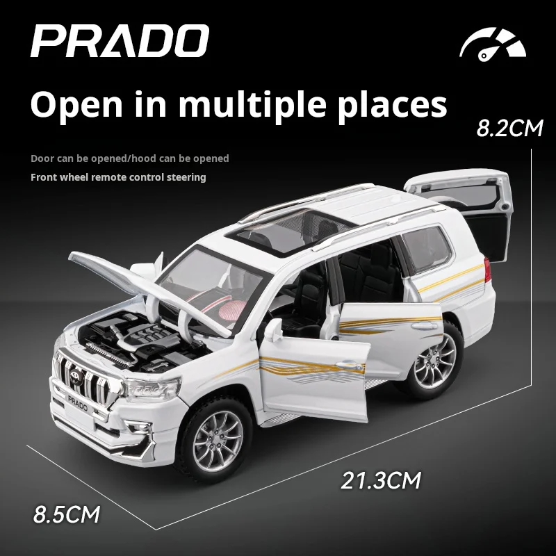 1:24 محاكاة سبيكة التحكم عن بعد سيارة تويوتا برادو سبيكة نموذج سيارة مع الصوت والضوء لعبة الأولاد هدية تحصيل الحلي
