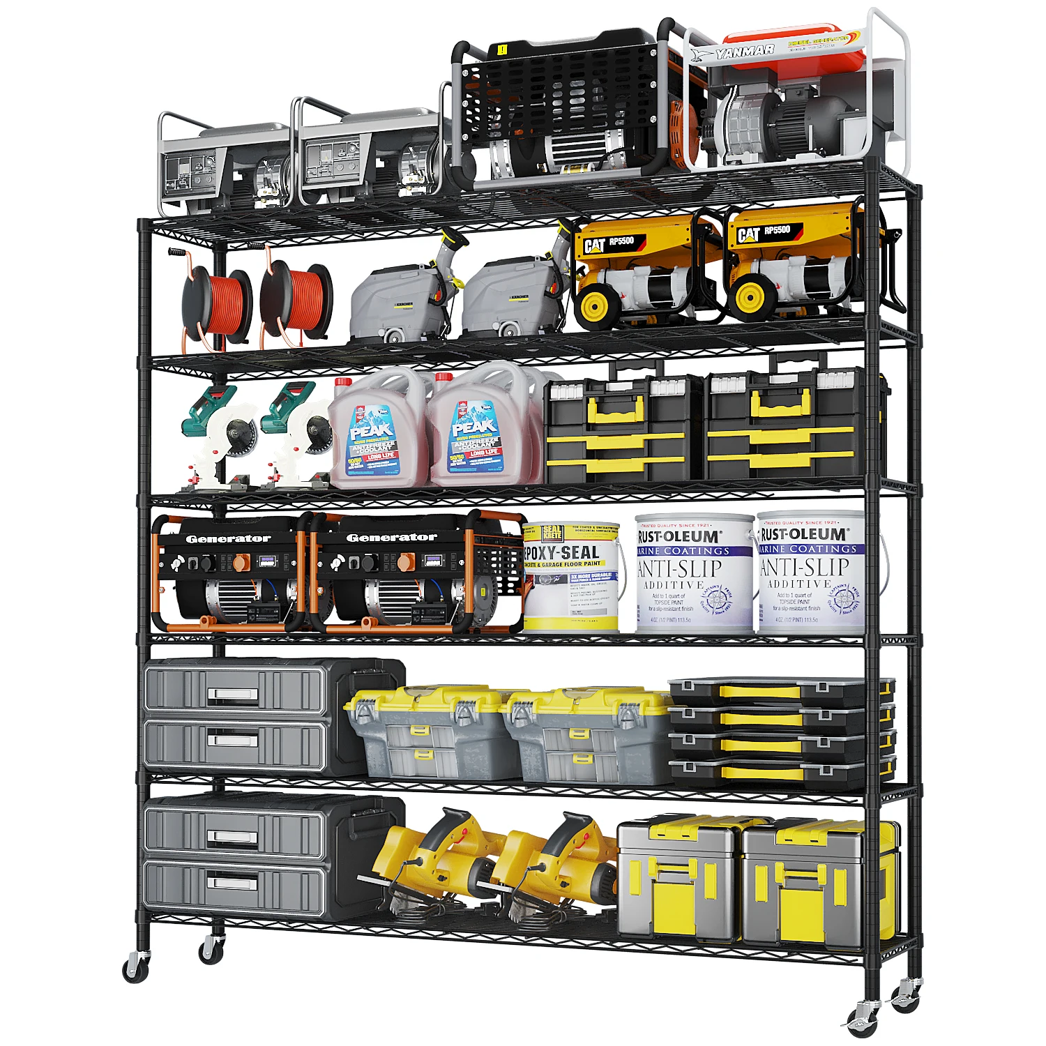 

6 layers can be disassembled and assembled in sections, the layer spacing can be adjusted freely, with adjustment caster