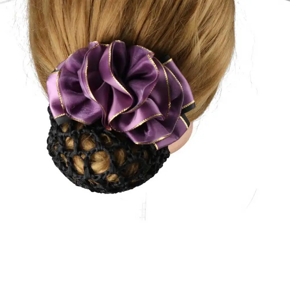 Vintage Hairpins Female Hair Clip For Girls Nurse Hairgrips Cover Net Ponytail Clip Floral Spring Clip Korean Bun Snood