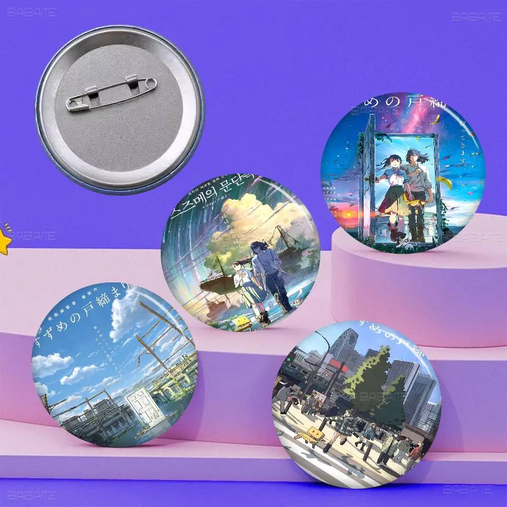 اليابانية الخيال مغامرة أنيمي Suzume الكرتون أنيمي دبابيس لطيف الكرتون شارة سترة الجينز التلبيب دبوس هدية الملحقات #2