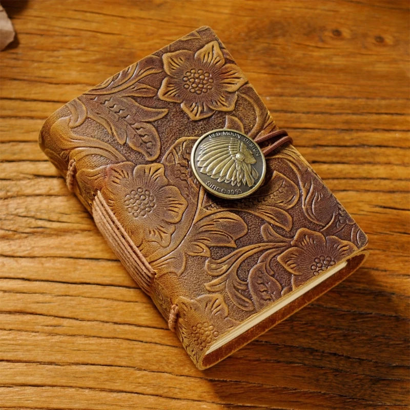 Notebooks Vintage Retro Leather Journal Notebook Handmade Writing Notepad H8WD