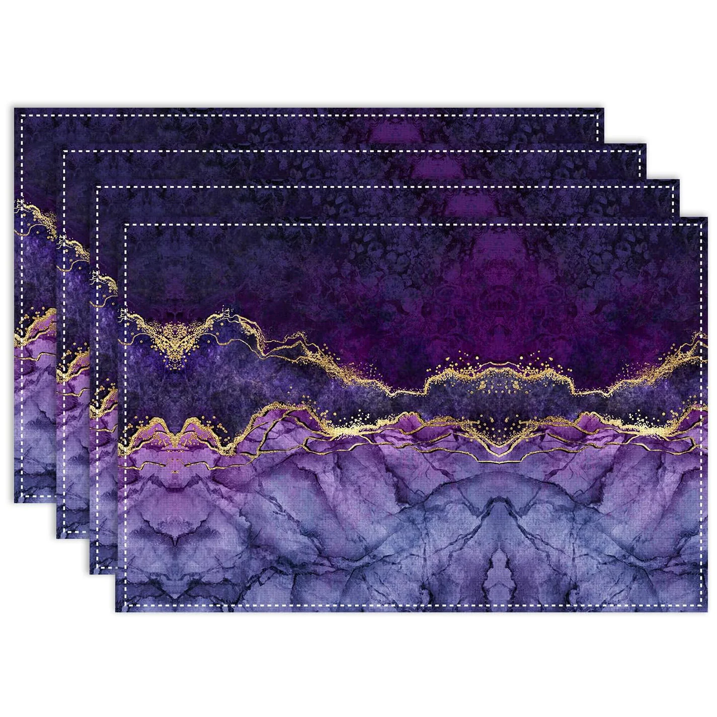 4/6/8pc Navy Starfish Minimalist Placemats Linen For Coastal Theme Table Setting Ocean Inspired
