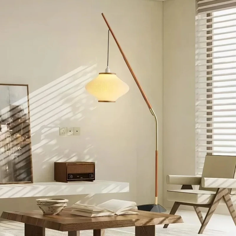 

French Creative Floor Lamps Living Room Sofasides Bedroom Vertical Lamp Design Sense Wabi-Sabi Retro LED Fishing Light Fixtures
