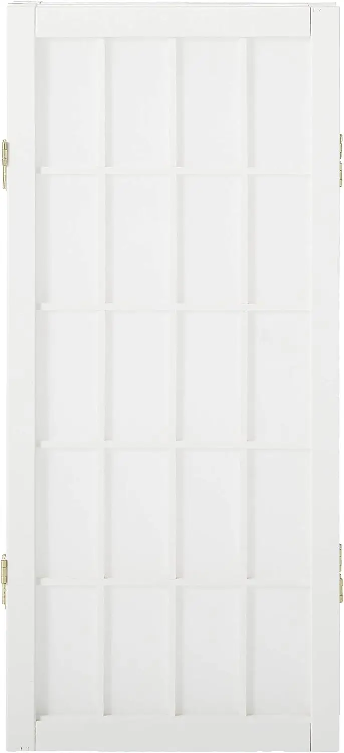 2 ft. Short Desktop Window Pane Shoji Screen - White - 3 Panels