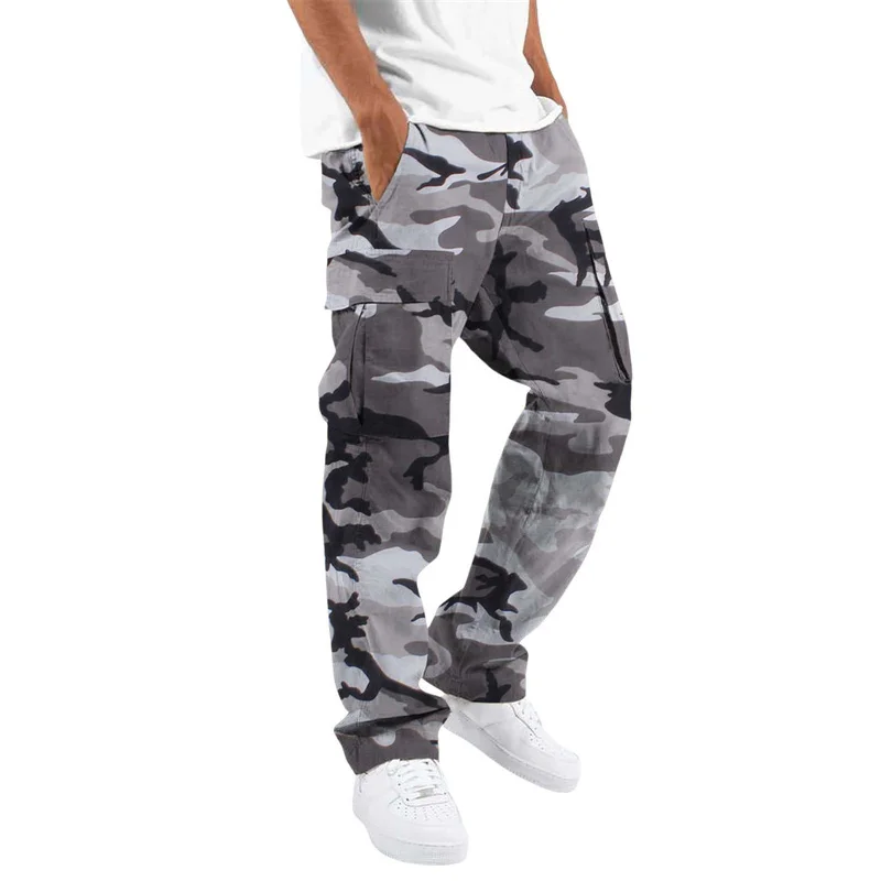 

multi-pocket sweatpants Loose cargo pants Men's Outdoor Sports Jogging casual Pants Elastic quick-drying camouflage men trousers