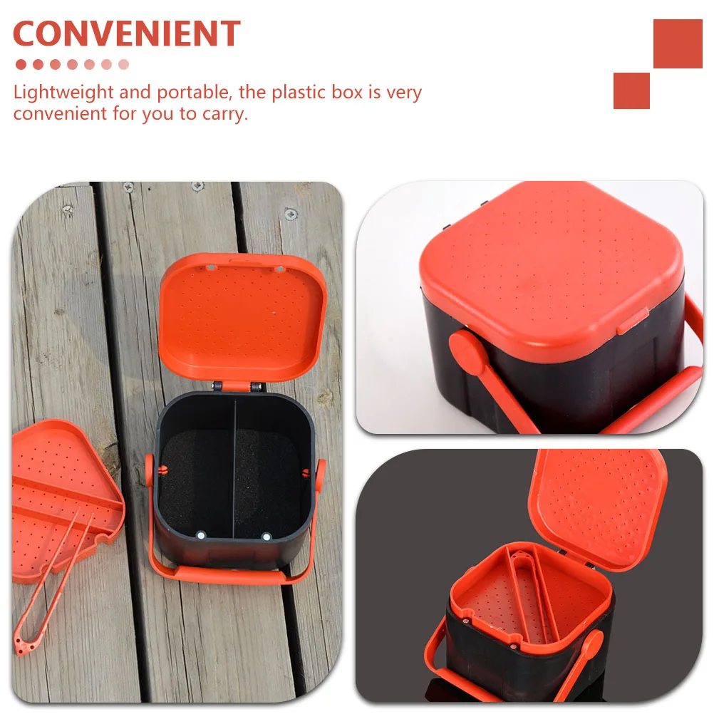 

2Pcs Lightweight Portable Fishing Tackle Breathable Containers for Blood Blood Worm Box Storing