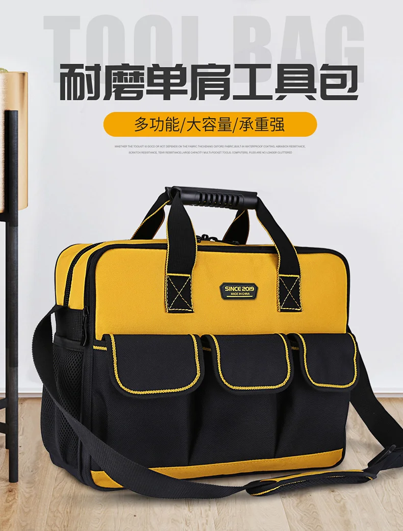 Travel Canvas Tool Bag Portable Large Capacity Tool Bag Electrician Outdoor Camp Bolsa Herramientas Tools Packaging BD50TB