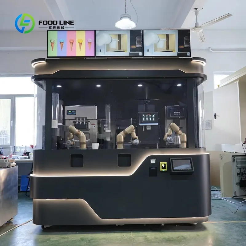 

Customized Automatic Outdoor Robot Barista Coffee Kiosk Vending Machine Barista Coffee Machine Robot