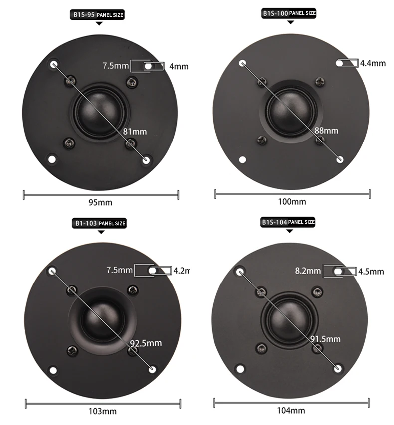 Hifidiy Sống 4 ~ 4.5 Inch Tweeter Loa Đơn Vị Lụa Đen Màng 4/8OHM 30W Atreble Loa B1S-95/100/103/104/108/110/116Mm