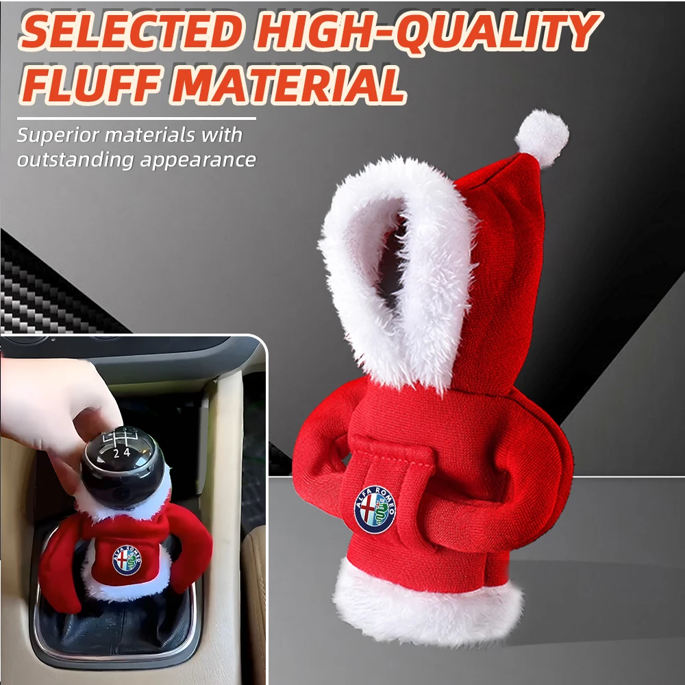 

Car Shift Knob Cover Set Hoodie Gear Handle Mini Sweatshirt Christmas Gift Shift Lever Kit Interior Accessories For Alfa Romeo