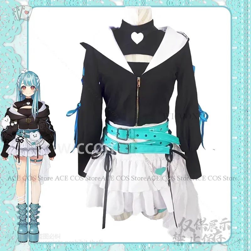 

Hololive Youtuber Vtuber Shiranami Ramune Costume Water Color Y2K Cake Dress Jirai Kei Cosplay Animec;3.k'6;d.a;