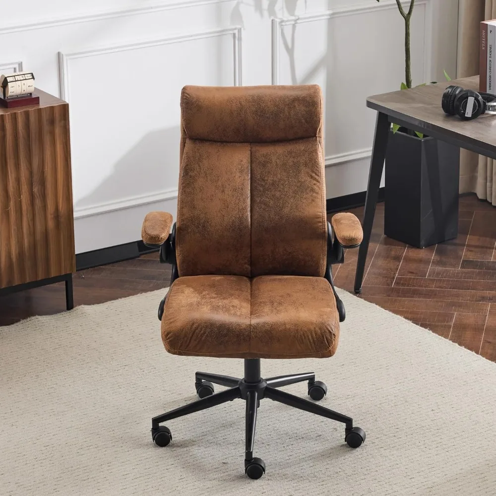 

Rolling Ergonomic Office Desk Chair with Padded Flip-Up Arms – 360° Swivel, High Back Executive Computer Chair on Wheels