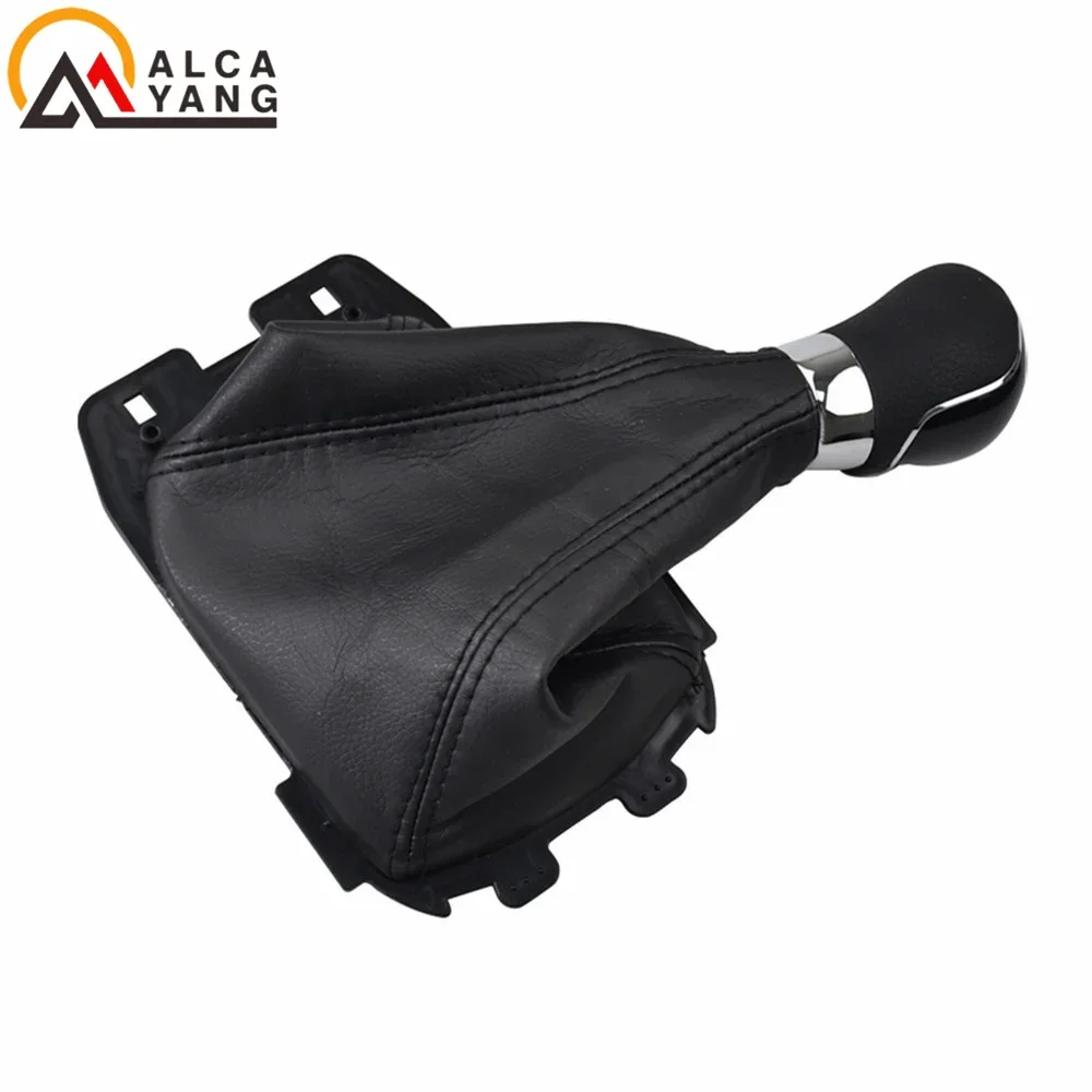 Pommeau de levier de vitesse manuel pour Ford Ecosport 2013 2014 2015 2016 2017 2018, style de voiture avec couvercle de botte de guêtre en cuir PU noir