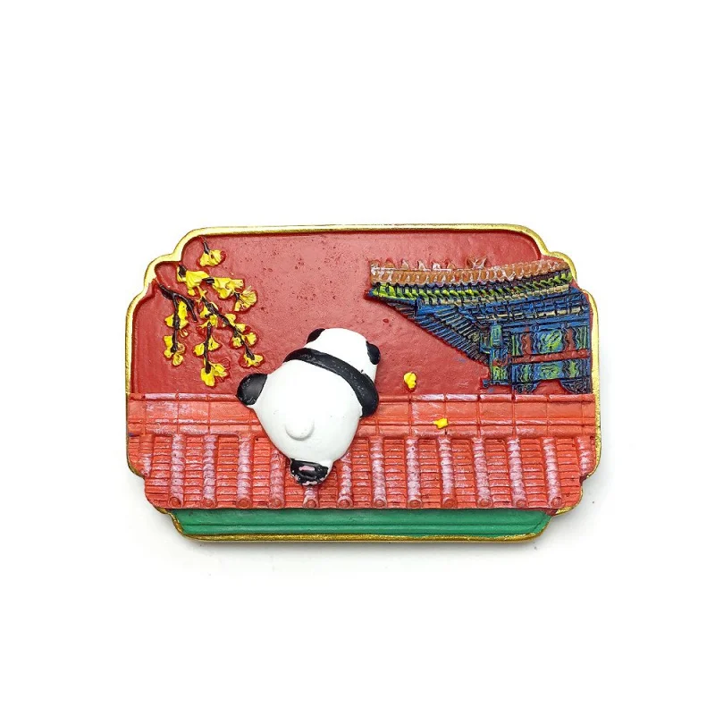 China Beijing Forbidden City 3D Resin Fridge Magnet Cute Panda Wall Decor Refrigerator Magnets Home Decor Items Souvenirs