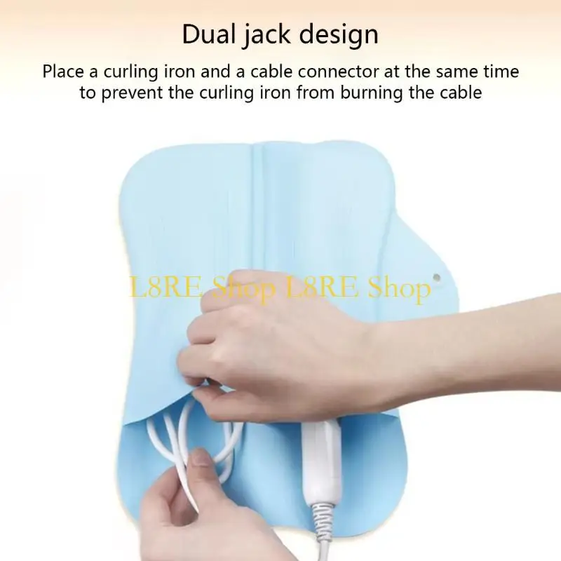 

L8RE Heatproof Silicone Mats Travel Hair Tool Mats Foldable Silicone Pad Suitable for Curling Wand and Hair Straightener