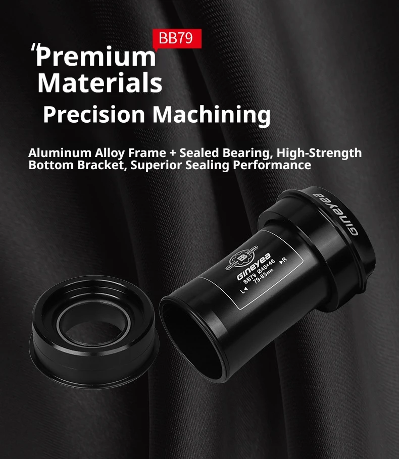 Fahrrad BB79 Tretlager für Shimano SRAM GXP 24/22mm Kurbelwelle Pressfit 46mm Rennrad MTB Fahrradrahmen 79-83mm – Detail 5