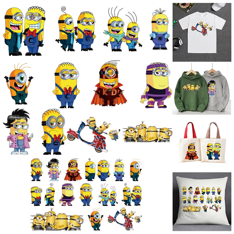 Minions Ironing applications for clothing Patches DIY Vinyl Iron-on Stickers For Clothes Children's Gift Pattern