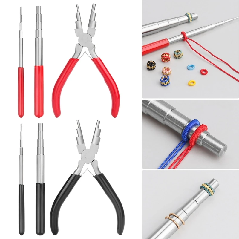 

3Pcs/Set Carbon Steel Round Nose Pliers Wire Looping Mandrel Rods for Jewelry Making Beading Jump Ring Forming Repair Tools