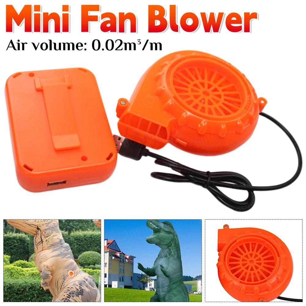 Mini Blower Air Pump for Inflatables Dinosaur Costume Fan Mascot Suit Halloween Blow Accessories USB Inflate Lightweight Easy