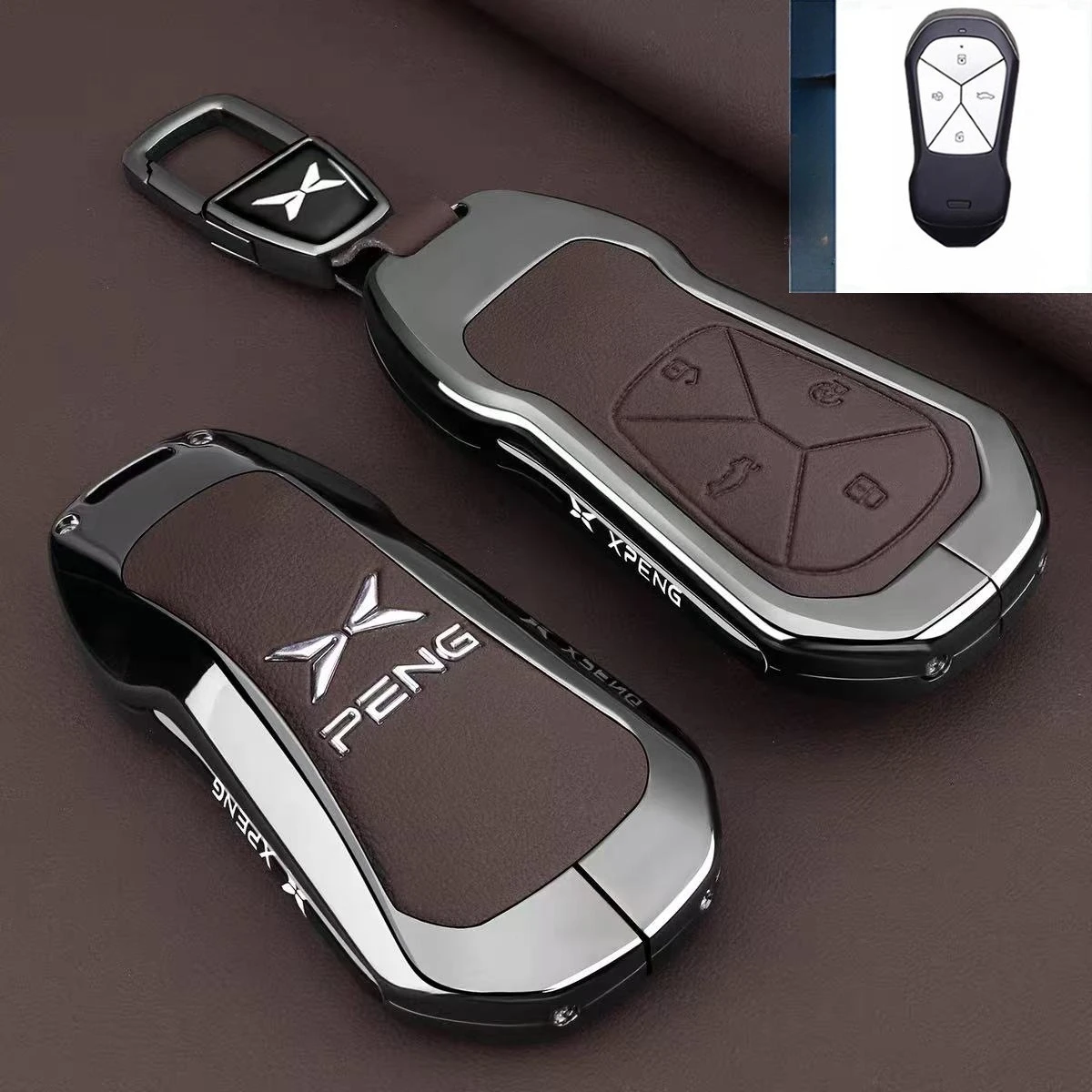 Zinc Alloy Car Key Case Cover Bag Chain Shell Protector Fob Holder for XPeng G7 P7 Plus MONA M03 G6 P7 P5 G3 G3i Accessories