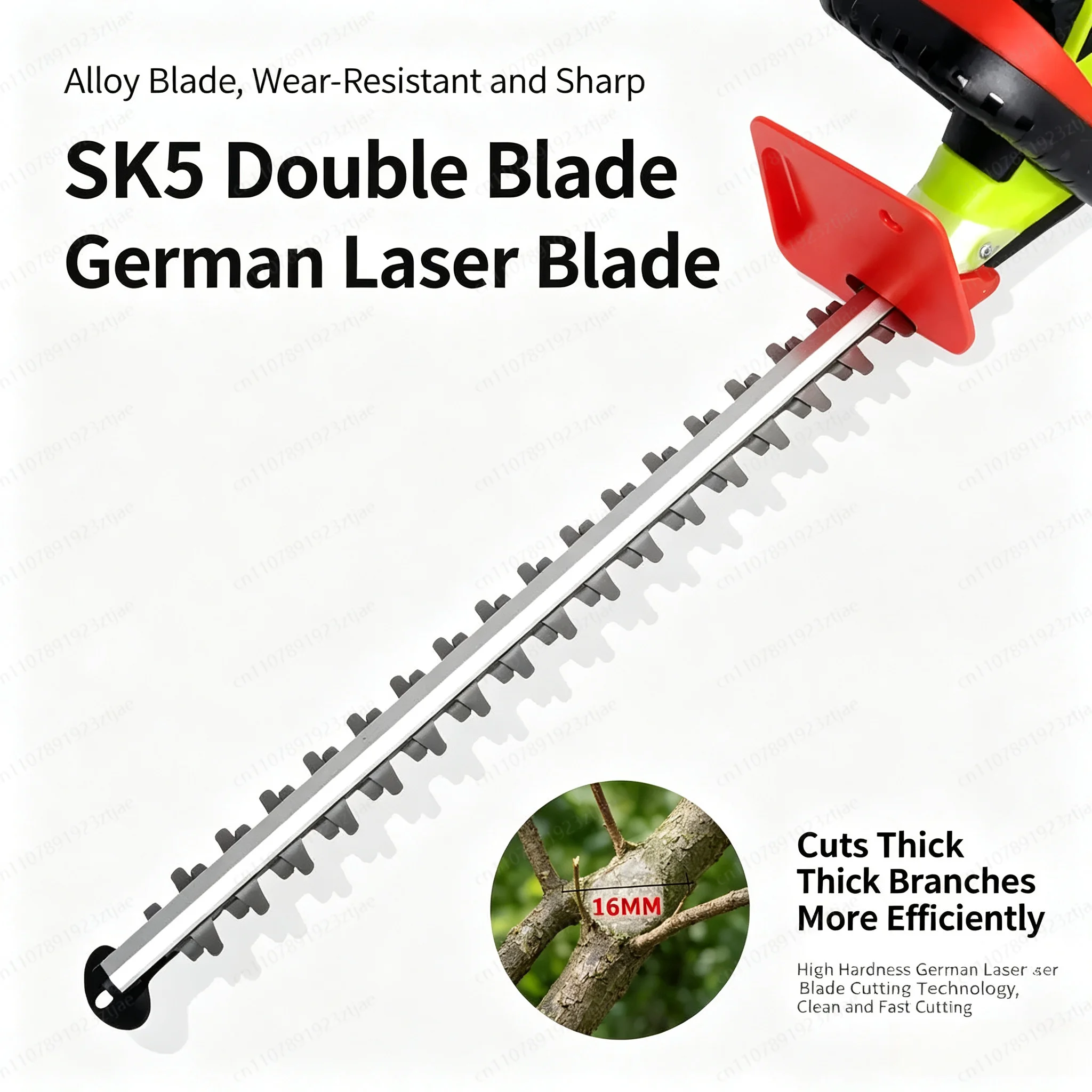 500W Electric Hedge Trimmer 1500RPM, Corded Grass Shrub Cutter with 450mm Dual-Action Blade for Garden