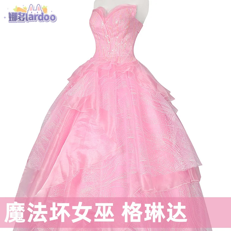 Evil Glinda cosplay costume disguise women pink dress Halloween Carnival party outfits lardoo suit