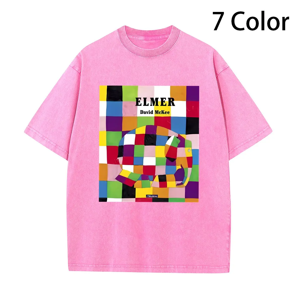 Camiseta con estampado divertido para hombre, camisa de manga corta a la moda de Elmer, el elefante, día del mundo del libro, blanca, Unisex, SH235