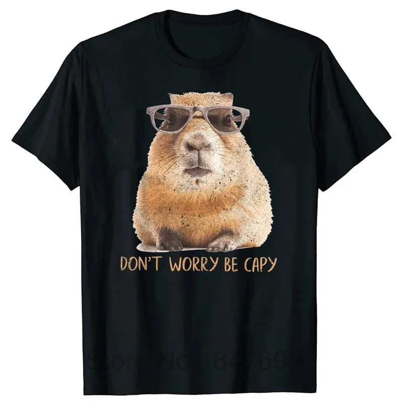 3D Printed Funny Capybara T Shirt For Men Retro Pattern T-Shirts Summer Casual Fashion Loose T-Shirts Round Neck Tops Streetwear