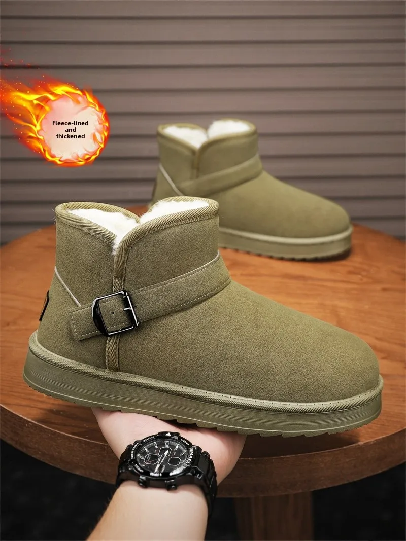 

Men's Winter Snow Boots Fleece Lined Thick Bottom Anti-slip Casual Bread Cotton Shoes Warm Northeast Cold Proof